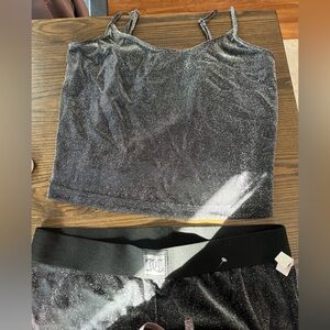 Juicy Couture Black and Silver Glitter Tank Top and Pants